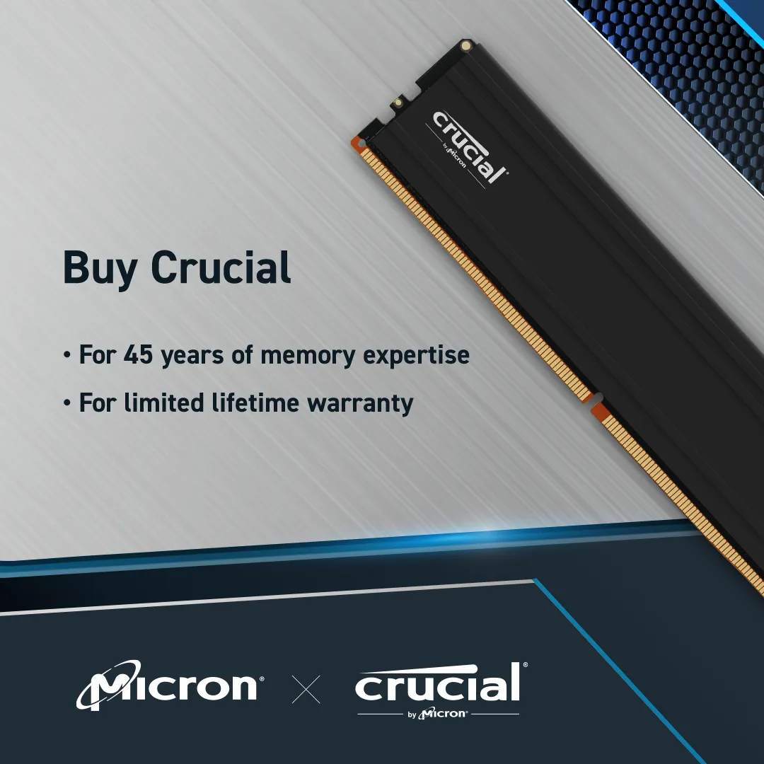 Crucial Pro 48GB DDR5-5600 UDIMM CL46 (24Gbit)