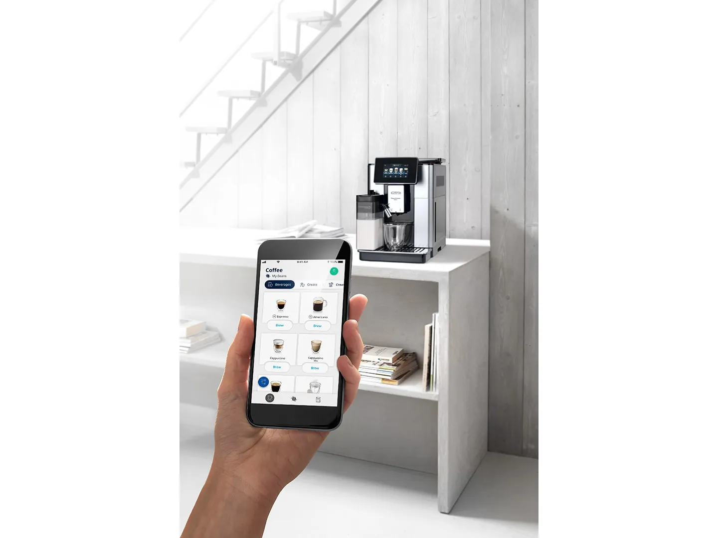 De'Longhi PrimaDonna Soul ECAM610.55.SB helautomatisk espressomaskin, silver/svart