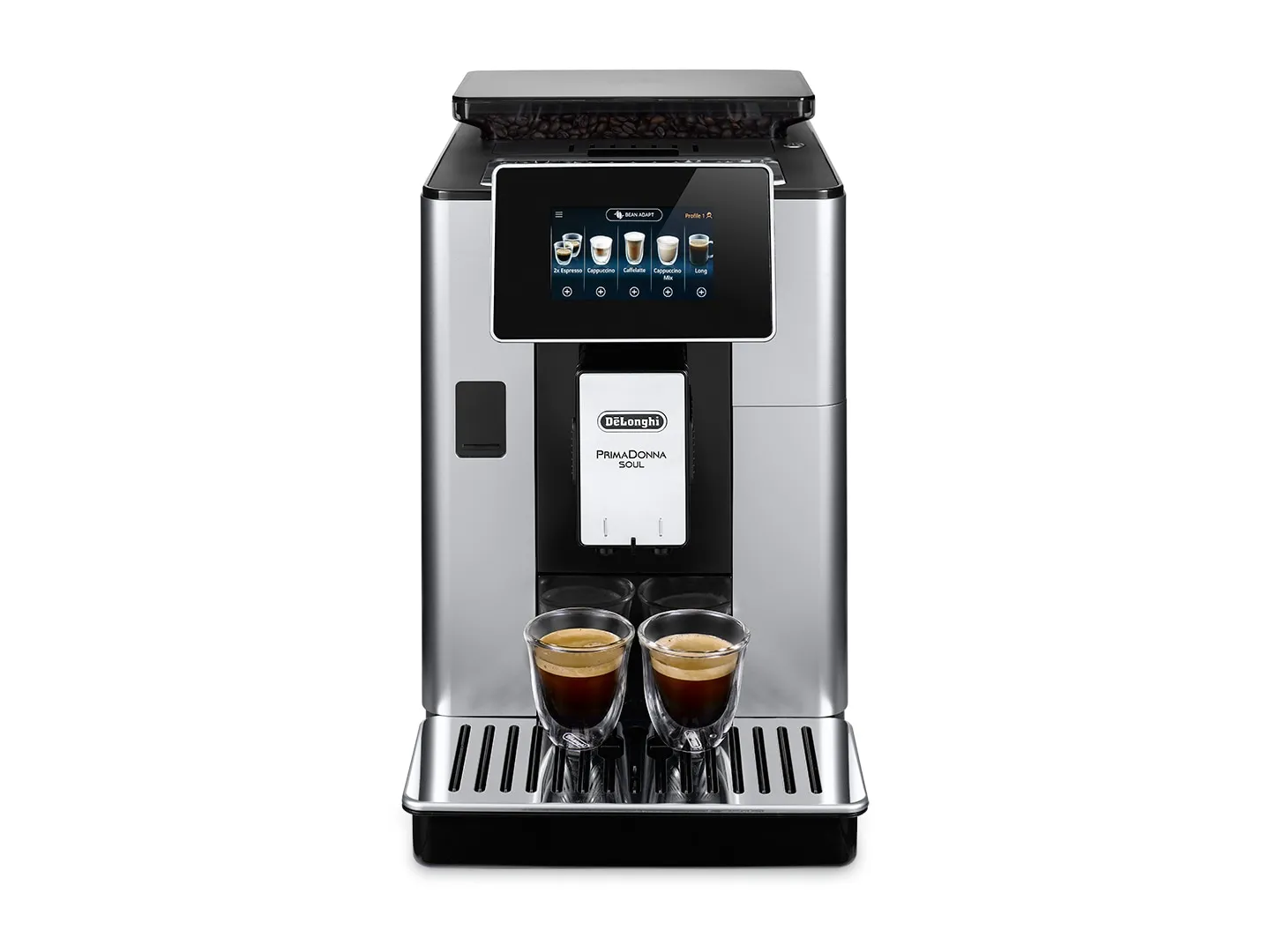 De'Longhi PrimaDonna Soul ECAM610.55.SB helautomatisk espressomaskin, silver/svart