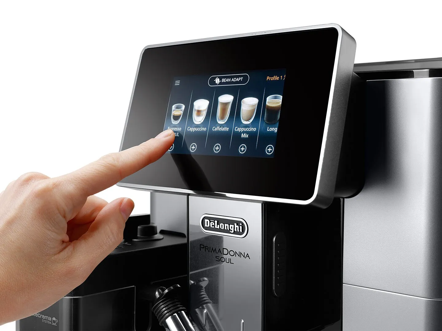 De'Longhi PrimaDonna Soul ECAM610.55.SB helautomatisk espressomaskin, silver/svart