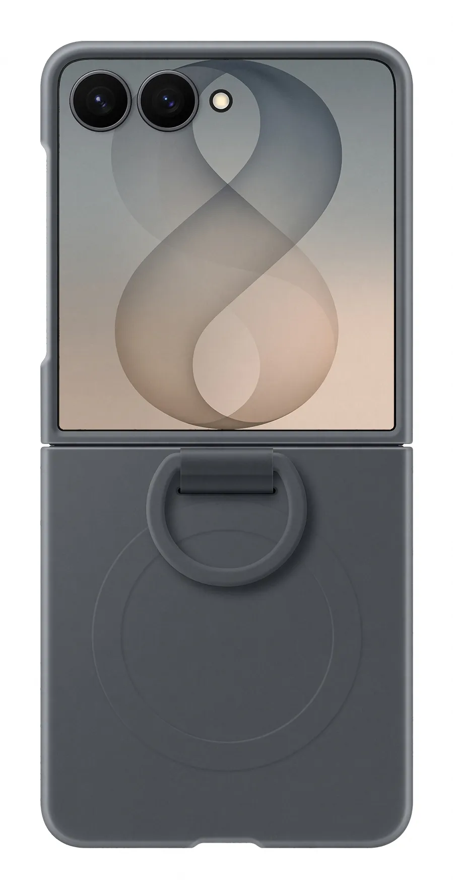 Samsung Galaxy Z Flip8 Silicone Ring Magnet Case, Graphite