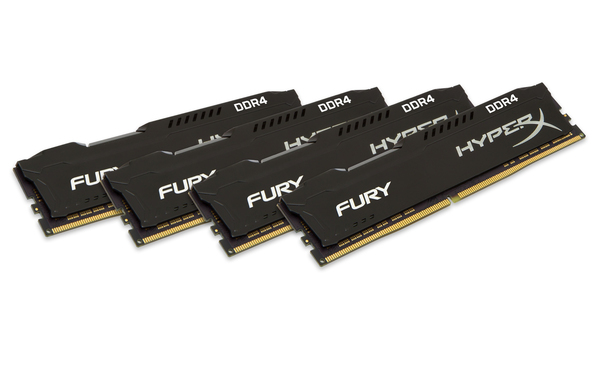 Kingston 64GB (4x16GB) HyperX Fury, DDR4 2666MHz - Black