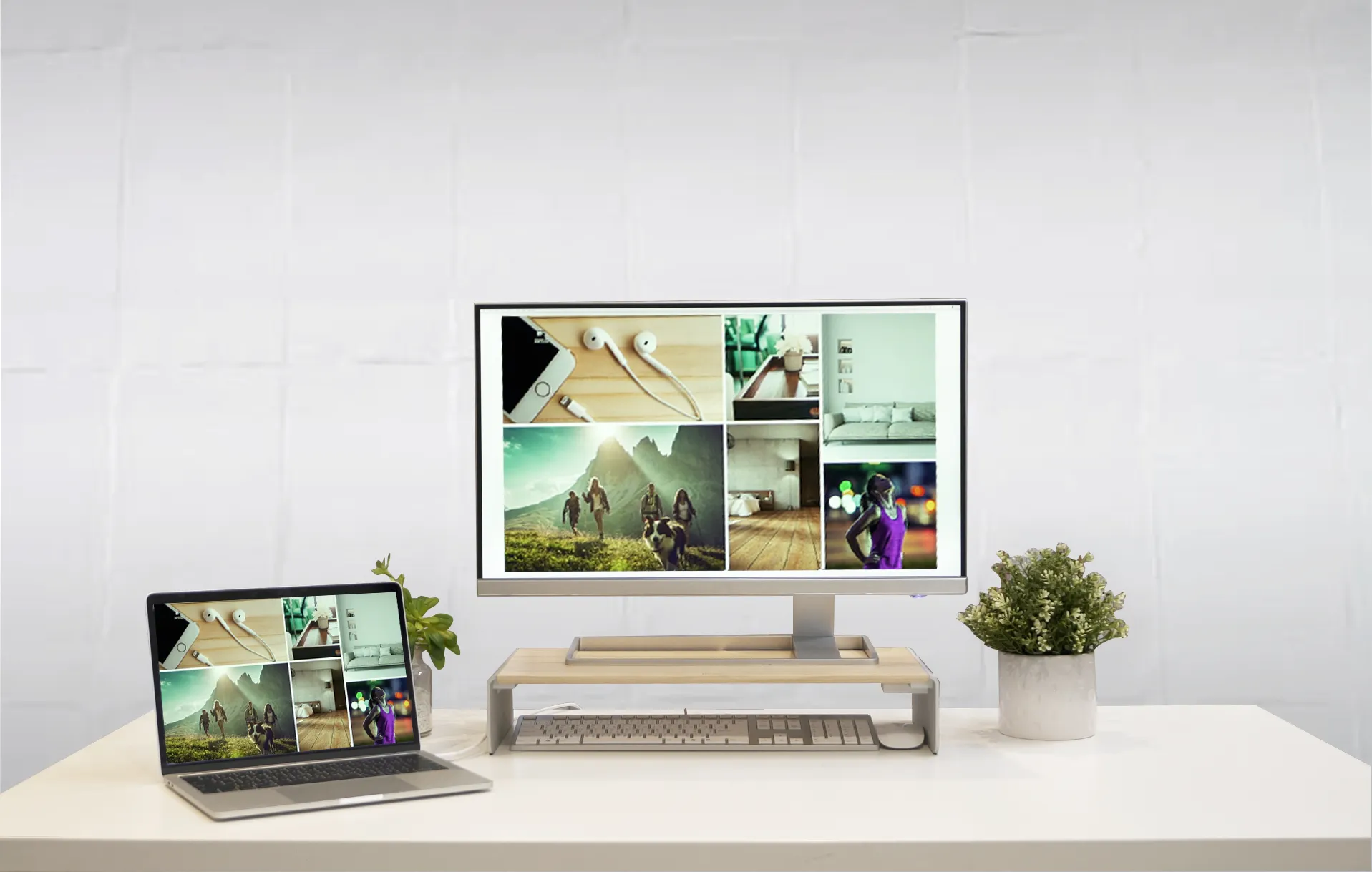 J5 Create WOOD MONITOR STAND WITH DOCKING - STATION