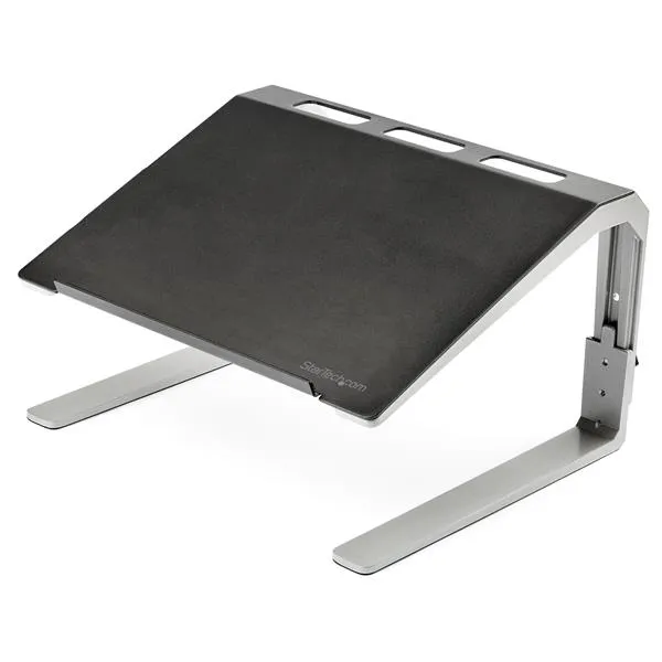 STARTECH.COM Adjustable Laptop Stand - Heavy Duty Steel & Aluminum - 3 Height Settings - Tilted - Ergonomic Laptop Riser