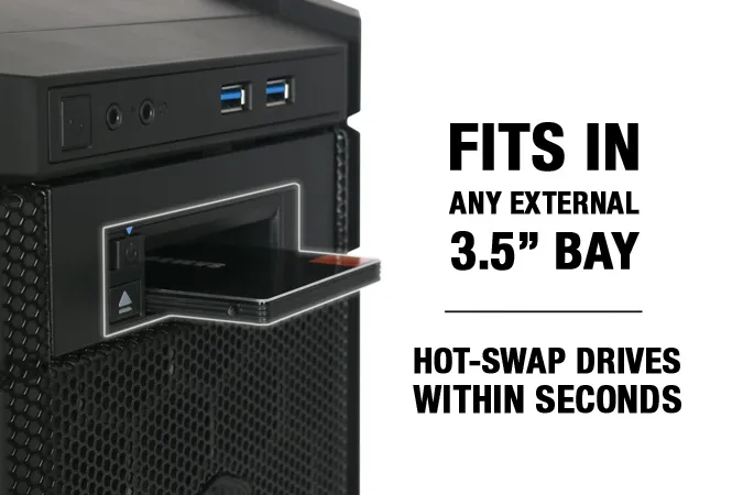 ICY DOCK 1x 2.5" to 1x 3.5" bay mobile rack SATA/SAS metal trayless