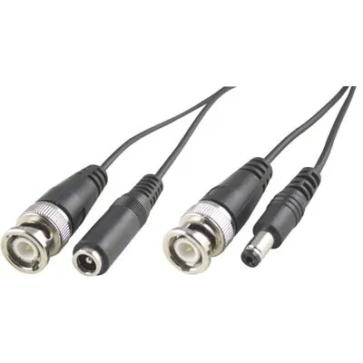 Deltaco BNC + DC - video cable, 15 m, Black