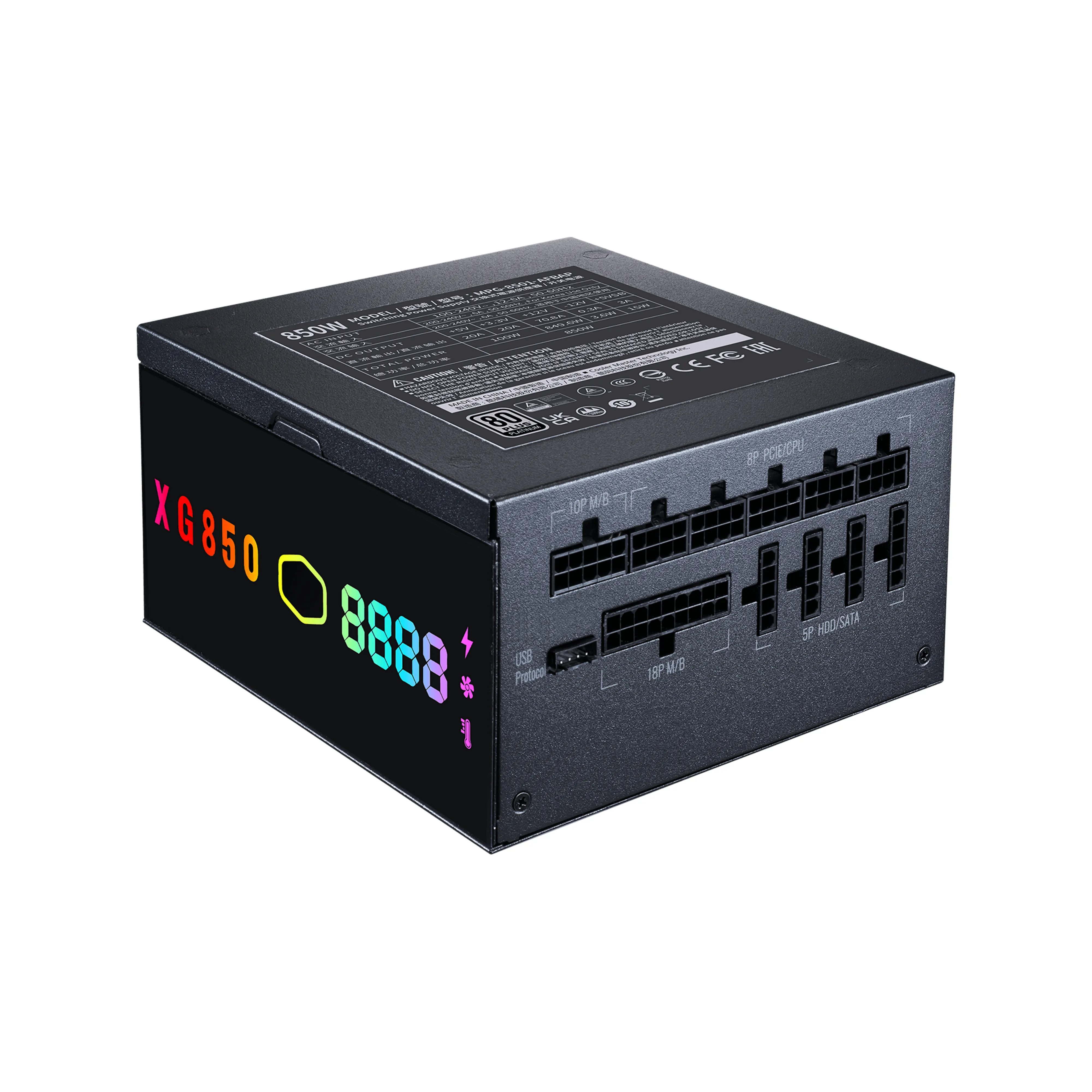 Cooler Master XG850 Plus 850W - PSU, 80 Plus Platinum
