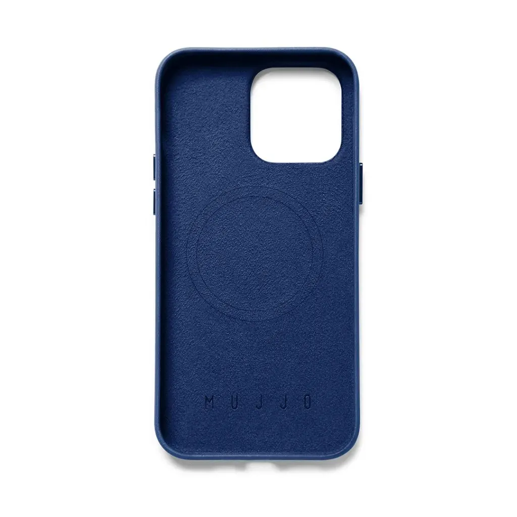 Mujjo Full Leather Case, iPhone 14 Pro Max, MagSafe - Case, Blue