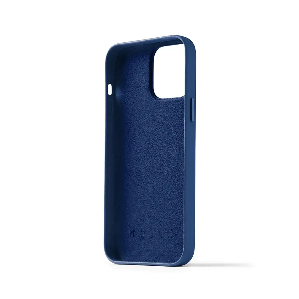 Mujjo Full Leather Case, iPhone 14 Pro Max, MagSafe - Case, Blue
