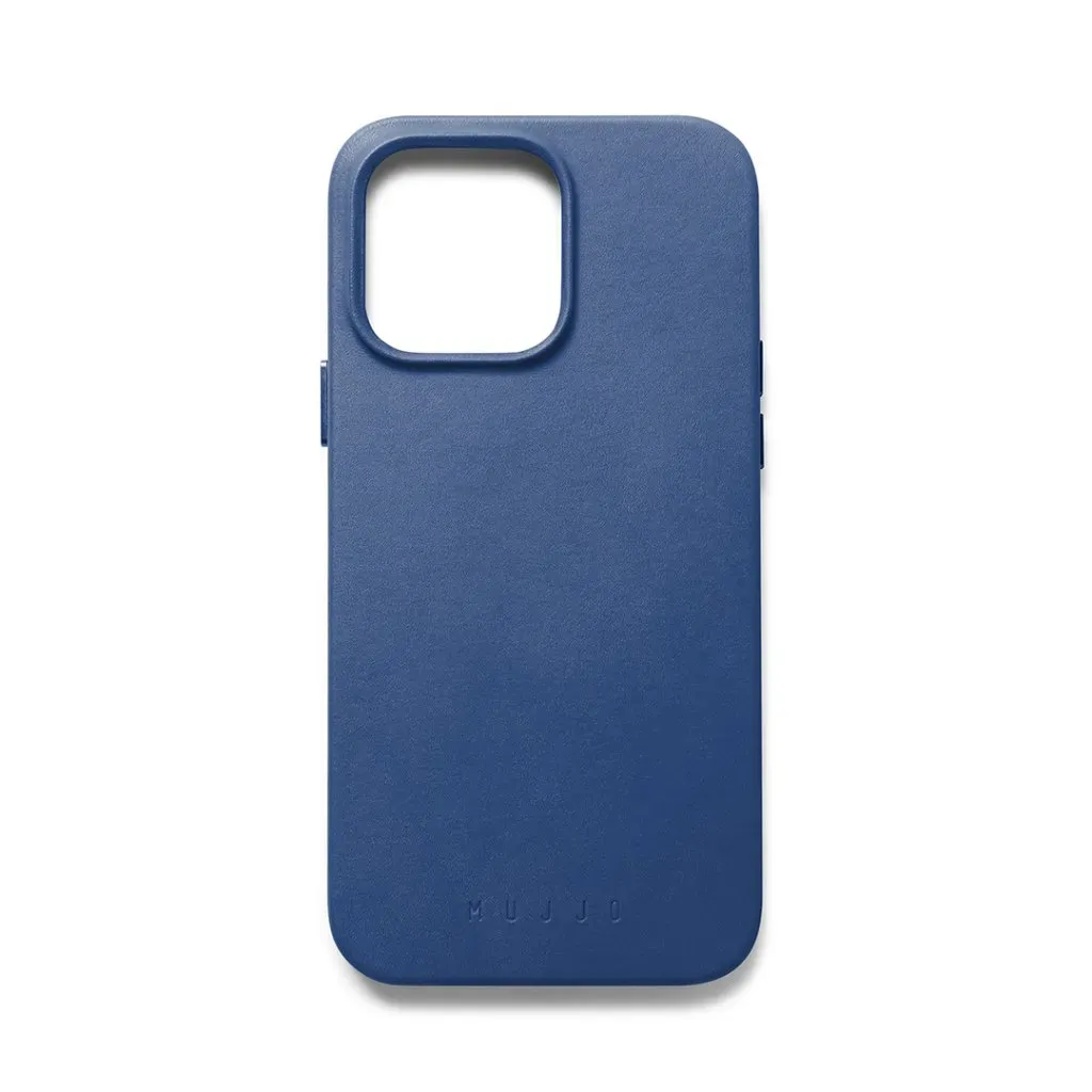 Mujjo Full Leather Case, iPhone 14 Pro Max, MagSafe - Case, Blue