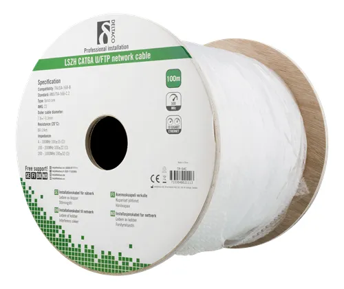 Deltaco Cat6a U/FTP - network installation cable, 100 m, White