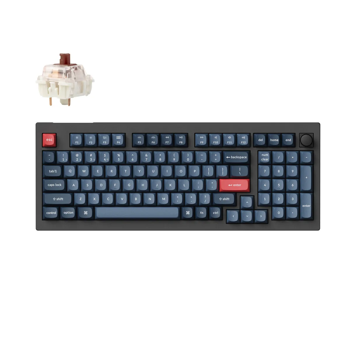 Keychron V5 MAX 96% Knob QMK/VIA Gateron Jupiter Brown - wireless keyboard, Carbon Black