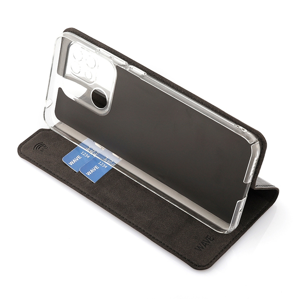 Wave Book Case, Xiaomi Redmi 10C - flipfodral, Svart
