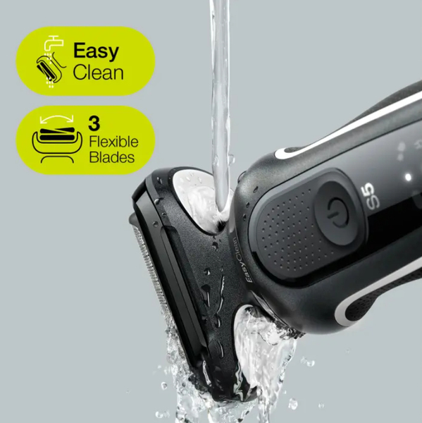 Braun Series 5 51-W4200cs -parranajokone, musta/valkoinen