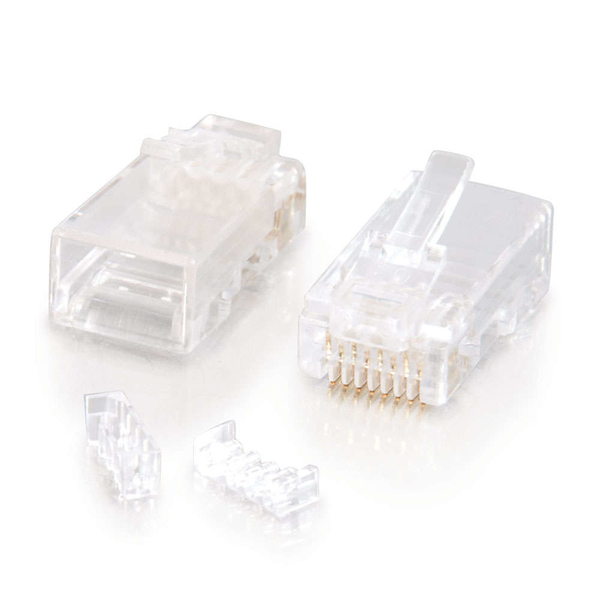 Cbl/RJ45 C5E MOD Plug RND SLD/Strd 100PK