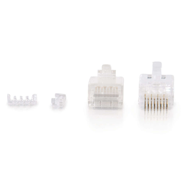 Cbl/RJ45 C5E MOD Plug RND SLD/Strd 100PK