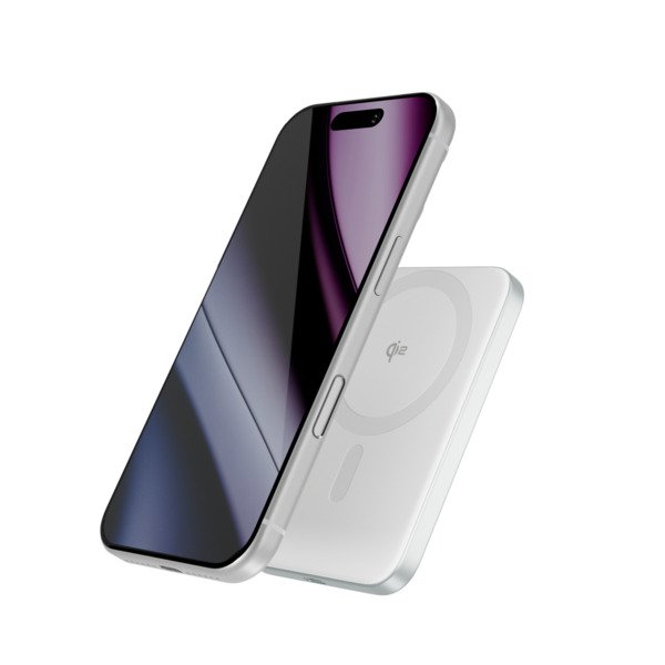 Epico UltraPack Qi2 Slim 5000mAh Alu Mag+ Wireless Power Bank EM51 Wireless Charging 15W for iPhone and Android, Silver