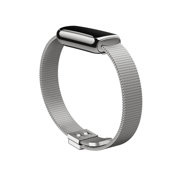 Fitbit Luxe - armband, metal mesh platinum