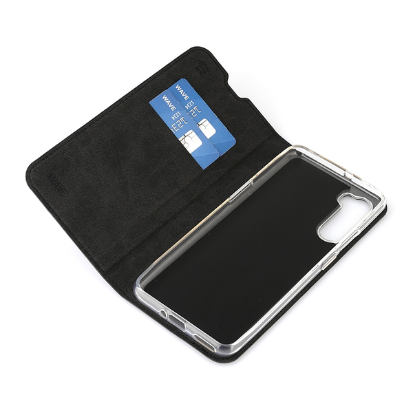 Wave Book Case, OnePlus Nord - flipfodral, Svart