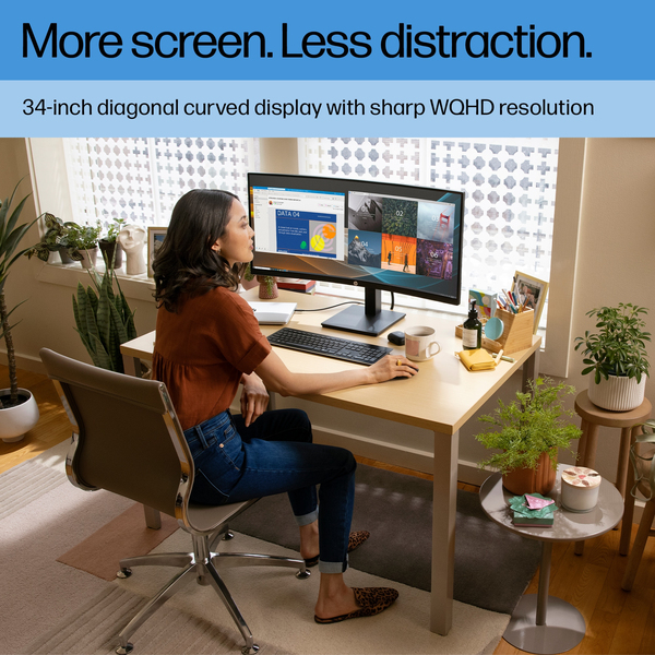 HP 34" P34hc G4, UWQHD, USB-C, VA - curved skärm