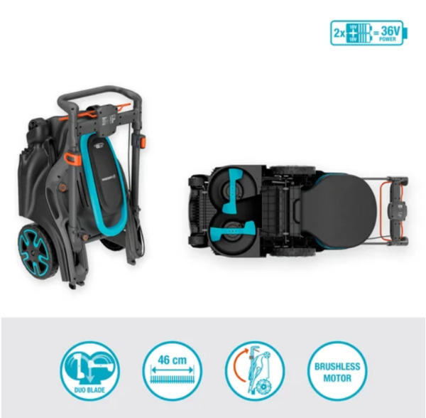 Gardena PowerMax Duo 46/36V P4A -akkuruohonleikkuri