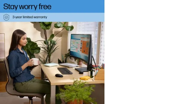 HP P34hc G4 34" WQHD, VA Curved Monitor with USB-C hub