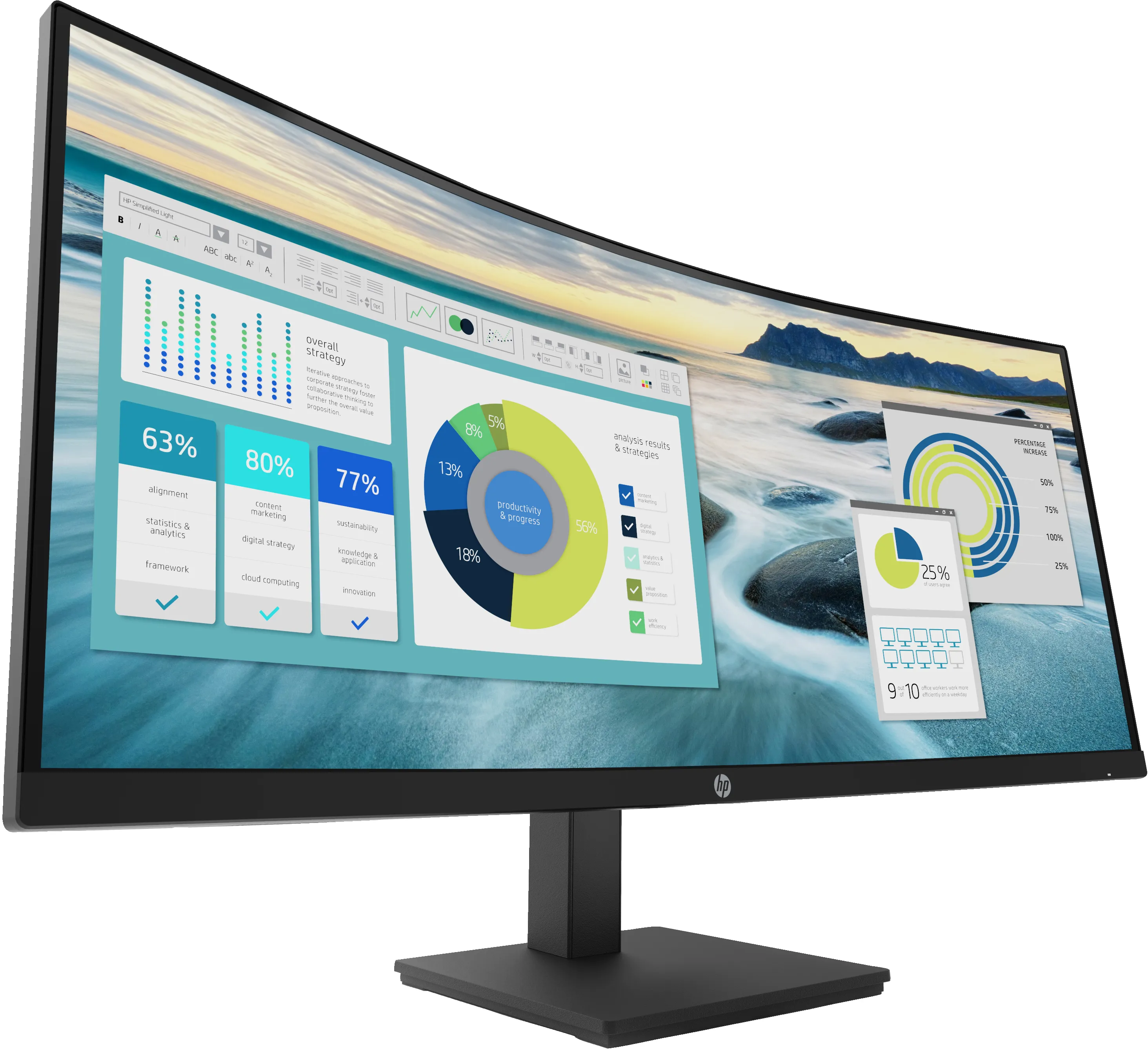 HP P34hc G4 34" WQHD, VA Curved Monitor with USB-C hub