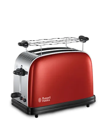 Russell Hobbs Colours - brödrost, 2 skivor, röd/stål