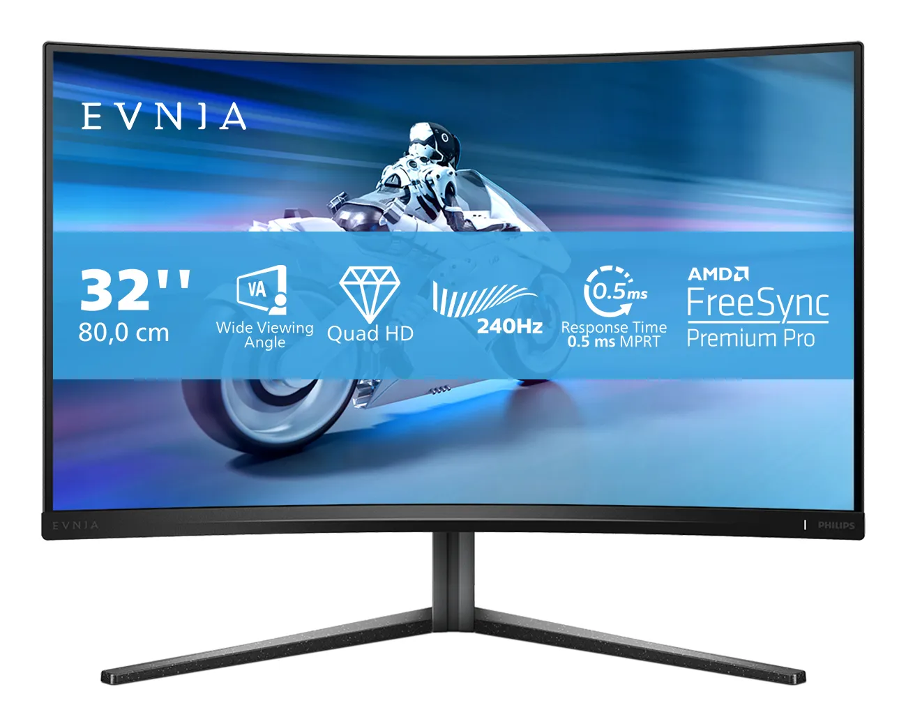 Philips 32" Evnia 32M2C5500W/00 QHD, VA -kaareva pelinäyttö