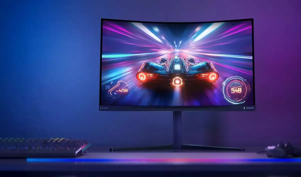 Philips Evnia 32M2C5500W/00 32" QHD, VA, 240Hz -kaareva pelin&auml;ytt&ouml;