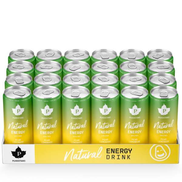 Puhdistamo Natural Energy Drink Pear Lemonade - 330 ml 24-pack