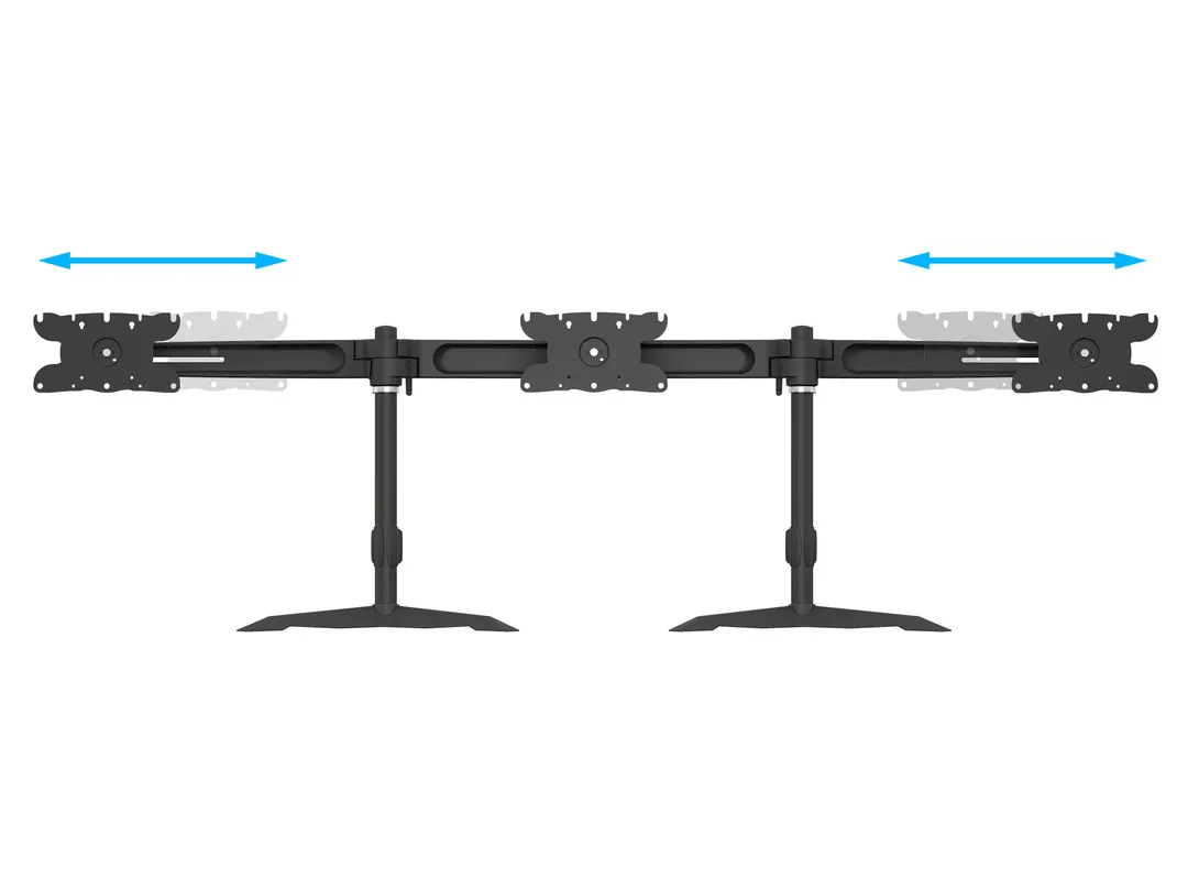 Multibrackets M Desktopmount Triple Stand - skrivbordsf&auml;ste, svart, 24-32&quot;, 8kg