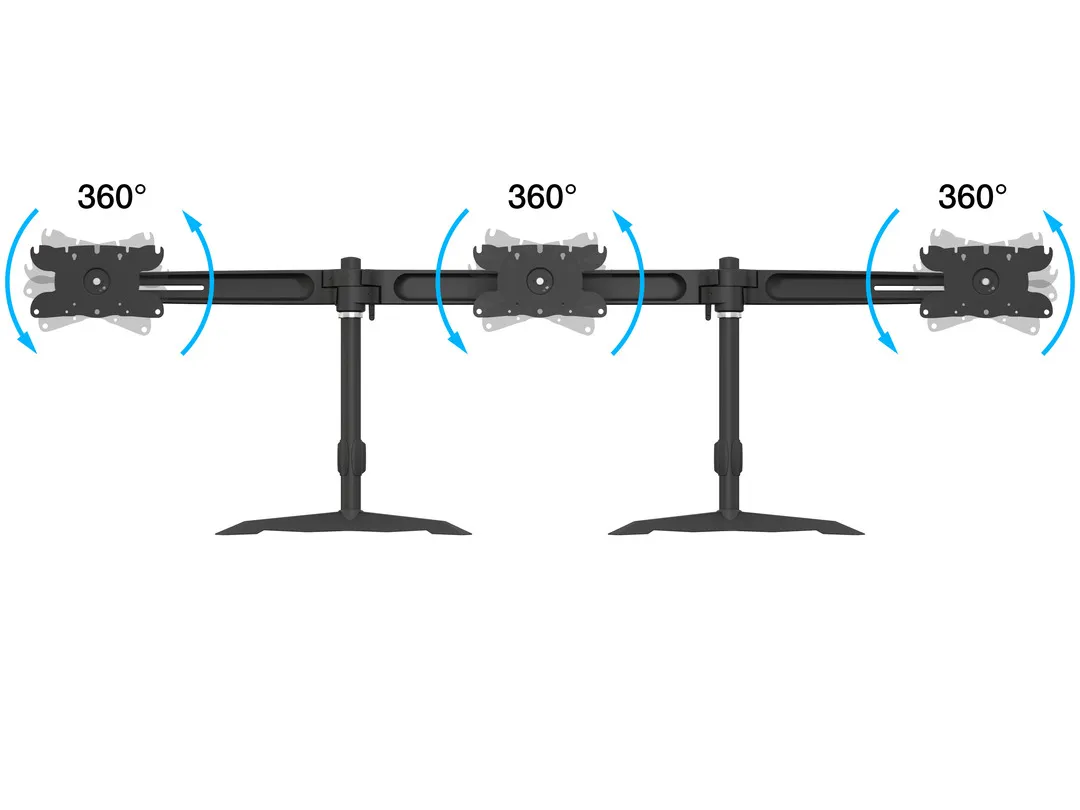 Multibrackets M Desktopmount Triple Stand - skrivbordsf&auml;ste, svart, 24-32&quot;, 8kg