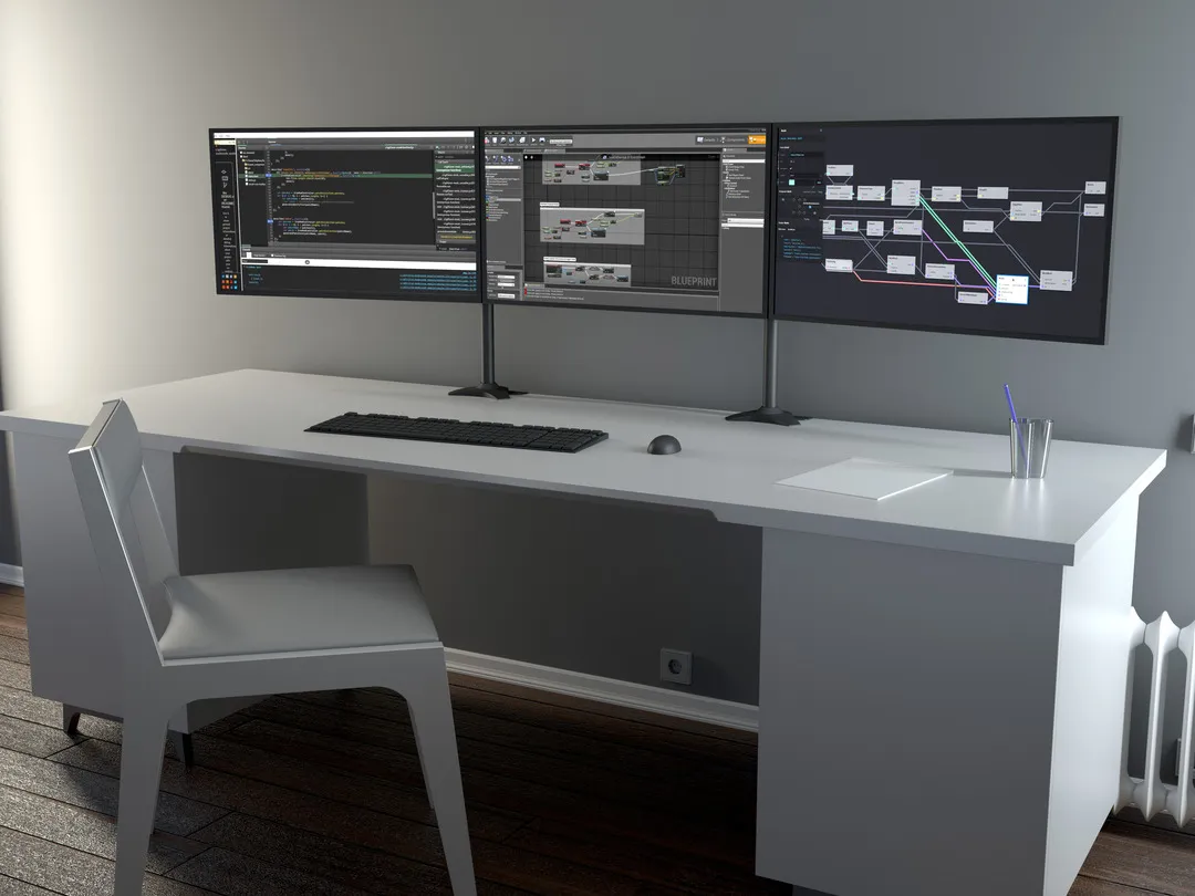 Multibrackets M Desktopmount Triple Stand - skrivbordsf&auml;ste, svart, 24-32&quot;, 8kg