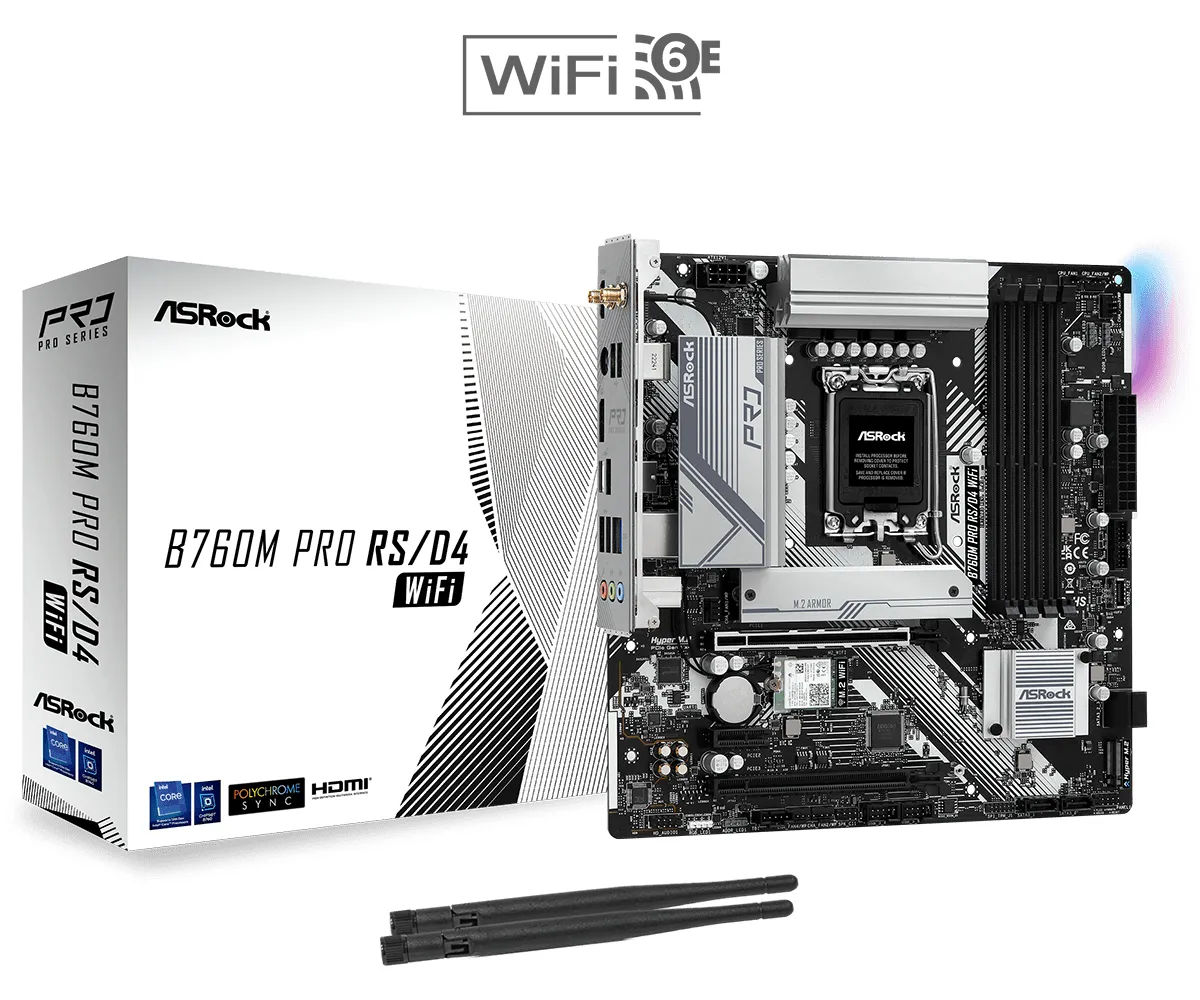 ASRock B760M PRO RS Wi-Fi DDR4 mATX - motherboard