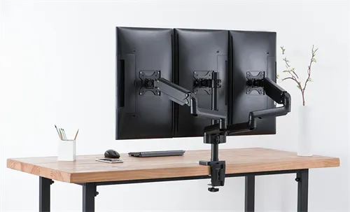 Deltaco Office Premium Triple - monitor arm, black, 17&quot;-27&quot;, 3x7Kg