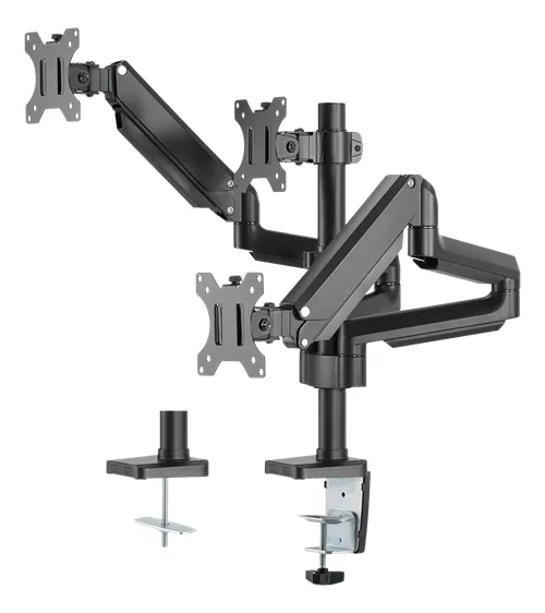 Deltaco Office Premium Triple - monitor arm, black, 17&quot;-27&quot;, 3x7Kg