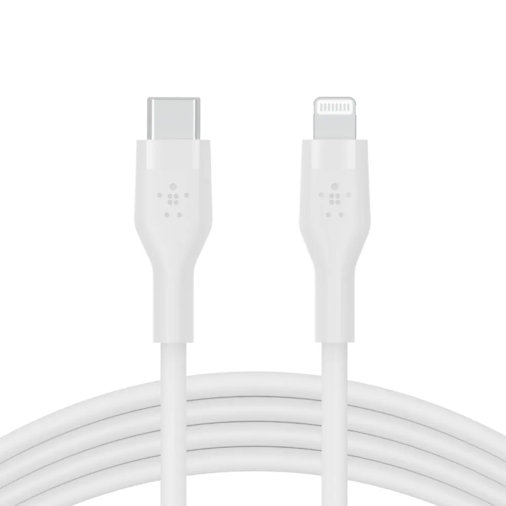 BOOST CHARGE USB-C to LTG Silicon 1m, White