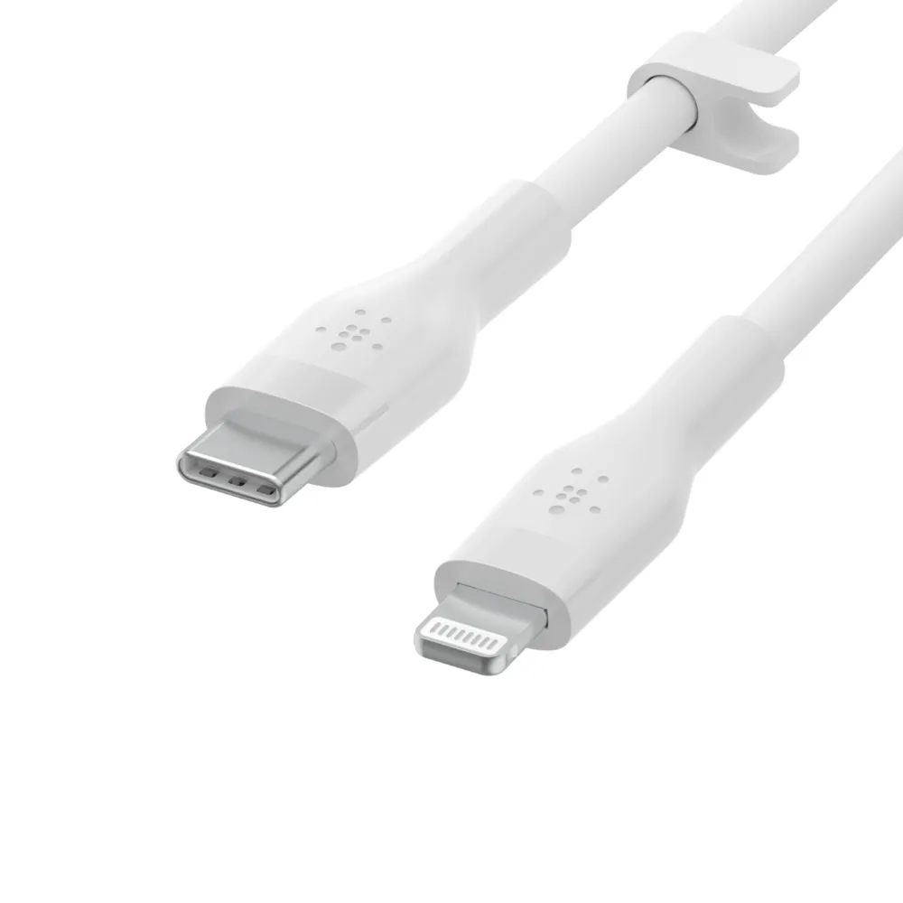 BOOST CHARGE USB-C to LTG Silicon 1m, White