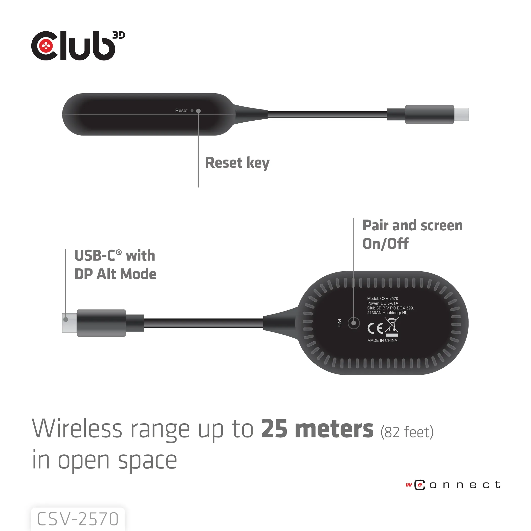 Club3D langaton USB-C&ndash;HDMI-sovitin