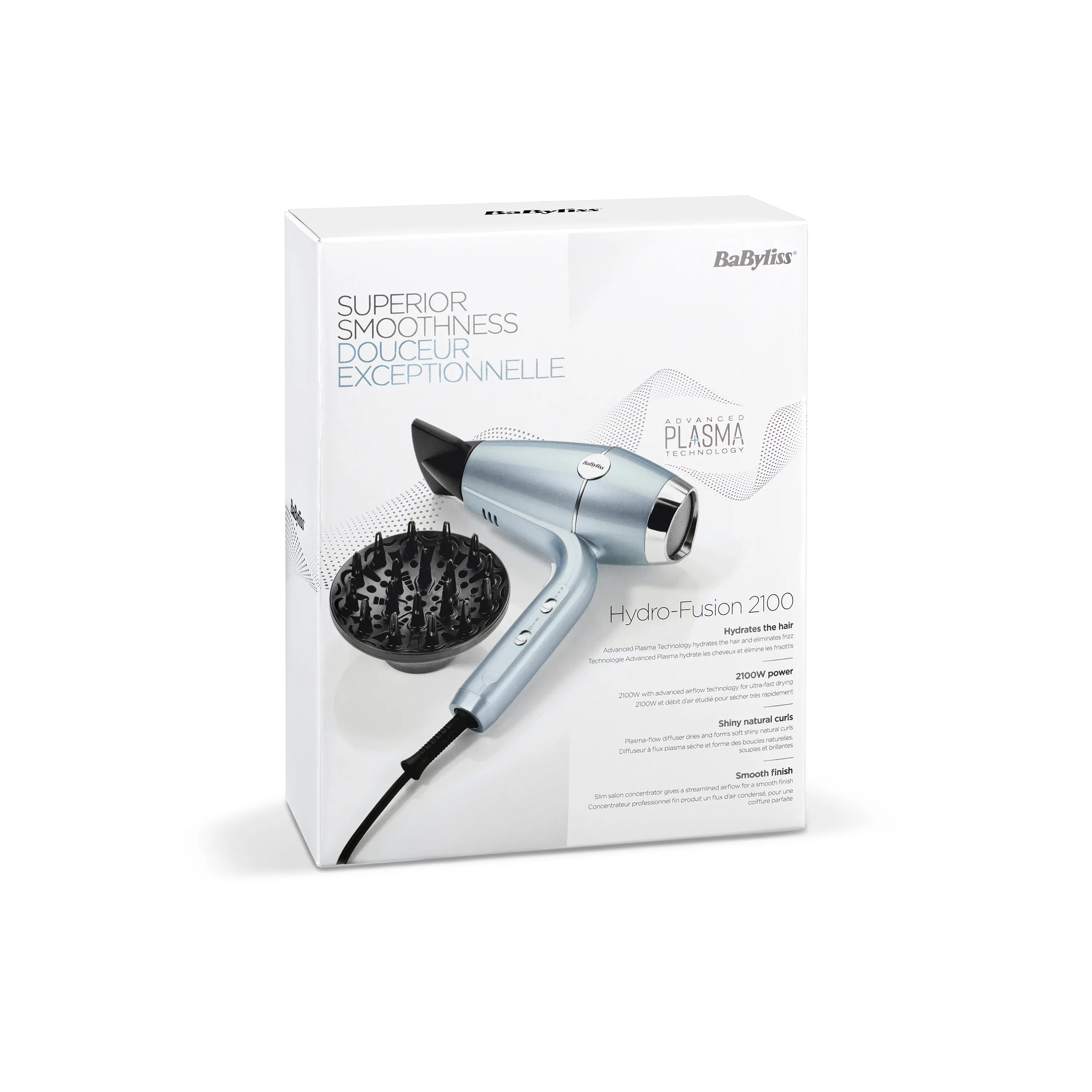 BaByliss Hydro-Fusion D773DE 2100 W h&aring;rtork, metallic