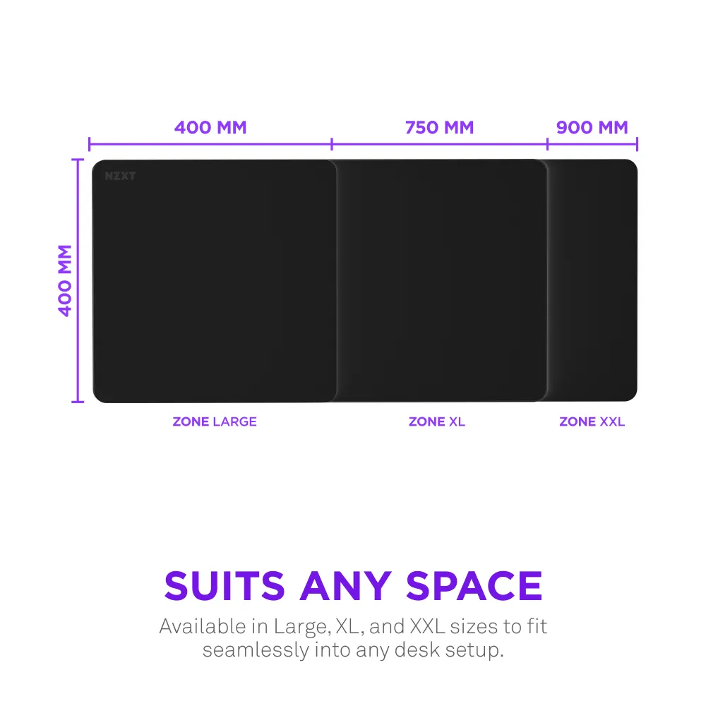 NZXT Zone Large Gaming Mousepad, 400x400 mm, Black