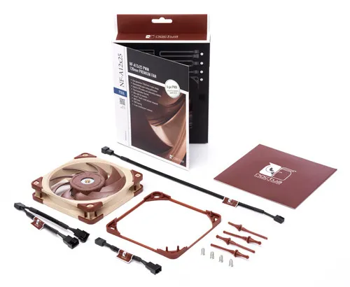 Noctua NF-A12x25 5V, 120mm, PWM -chassi fl&auml;kt, Beige/Red
