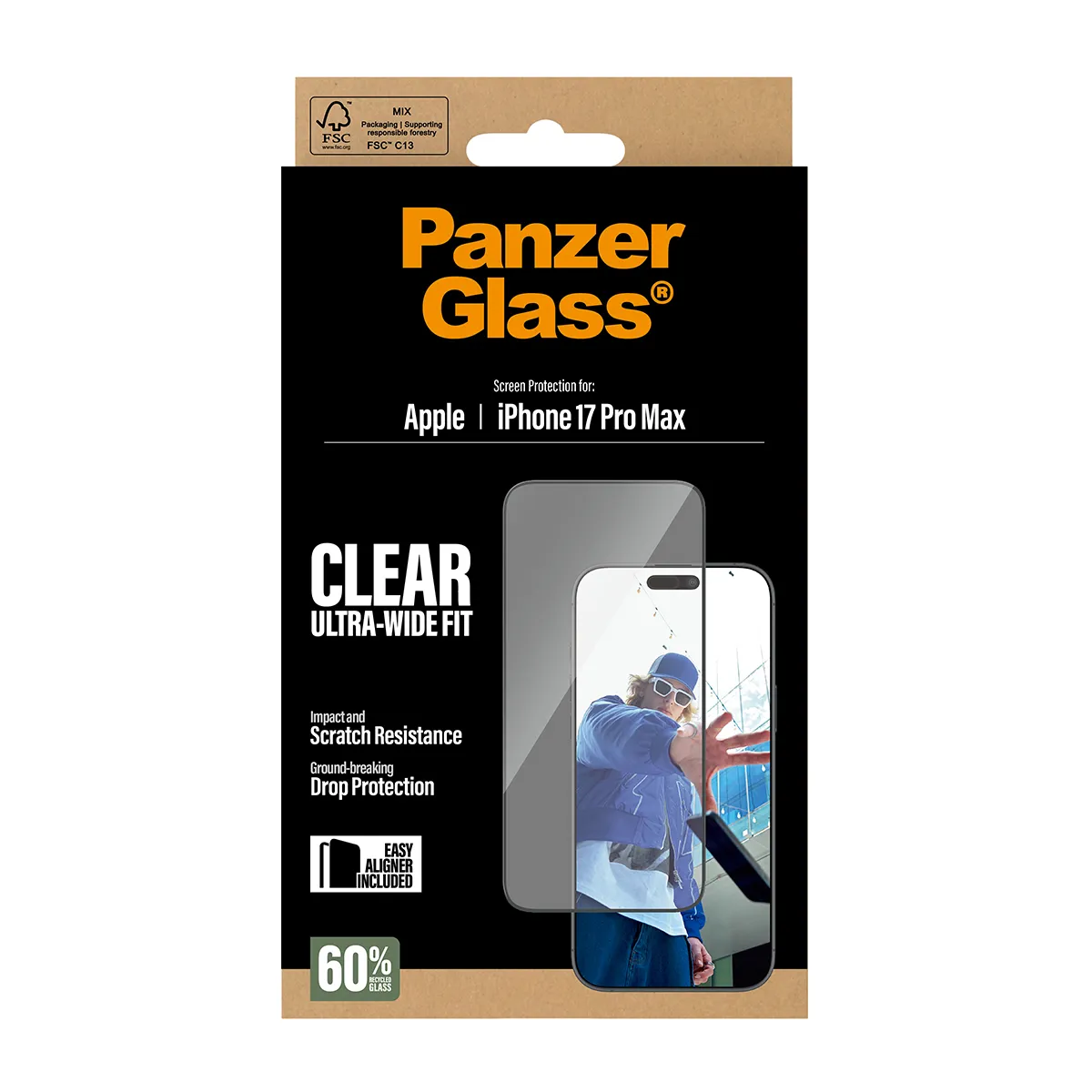 Panzerglass iPhone 17 Pro Max -n&auml;yt&ouml;nsuoja, Ultra Wide Fit