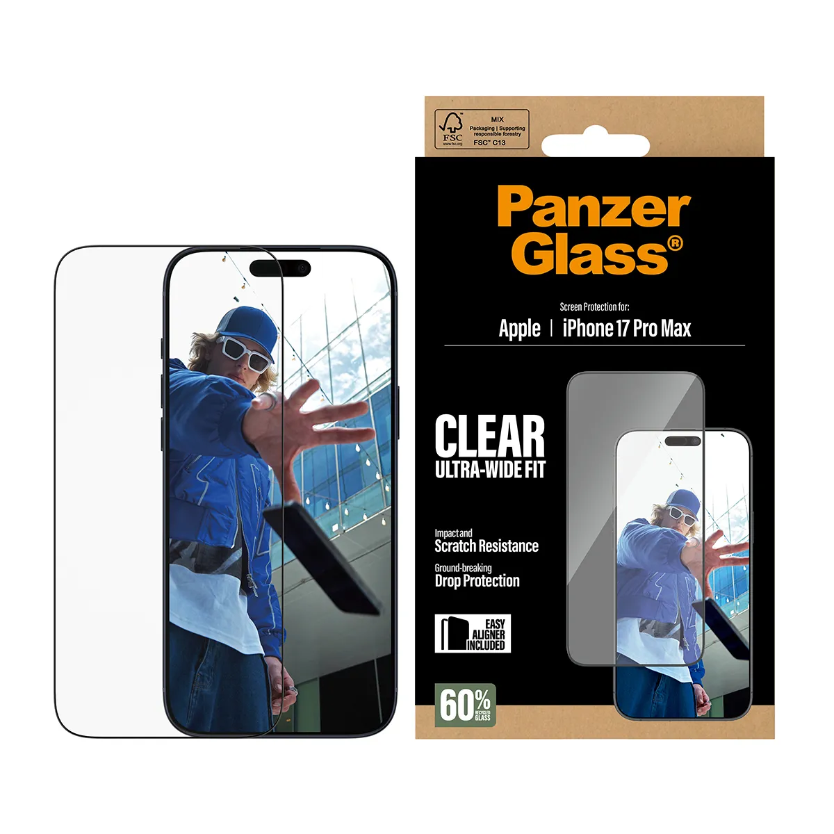 Panzerglass iPhone 17 Pro Max -n&auml;yt&ouml;nsuoja, Ultra Wide Fit