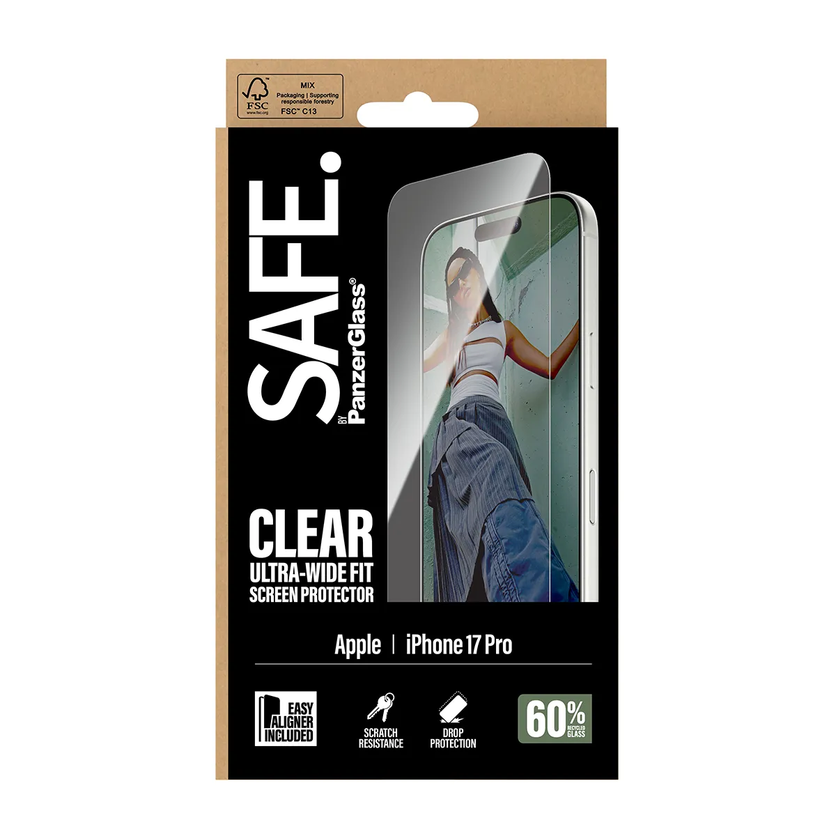 Panzerglass Safe iPhone 17 Pro - screen protector, Ultra Wide Fit