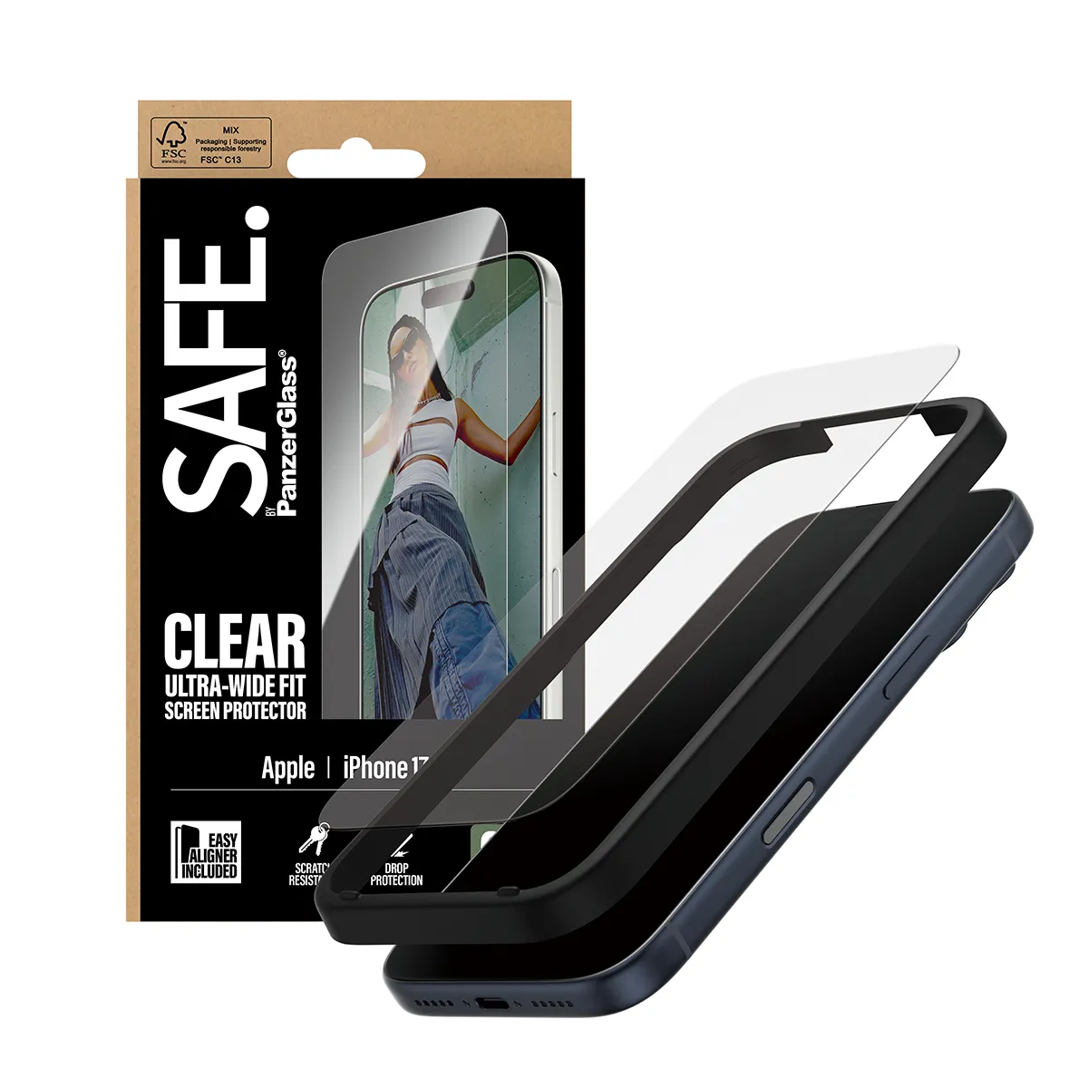 Panzerglass Safe iPhone 17 Pro - screen protector, Ultra Wide Fit