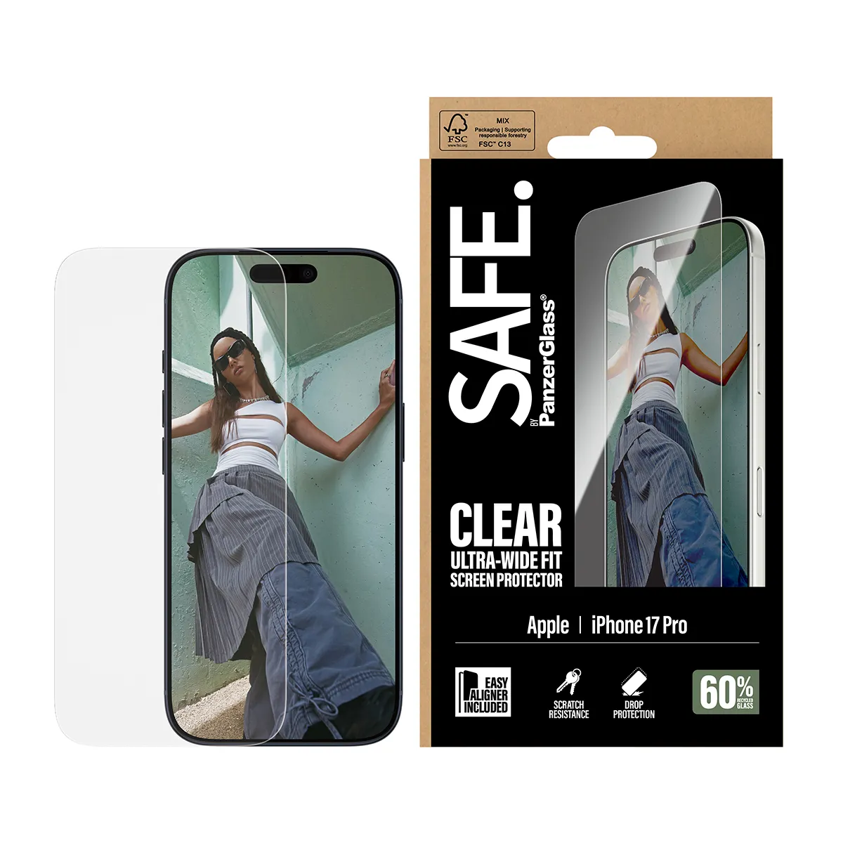 Panzerglass Safe iPhone 17 Pro - screen protector, Ultra Wide Fit