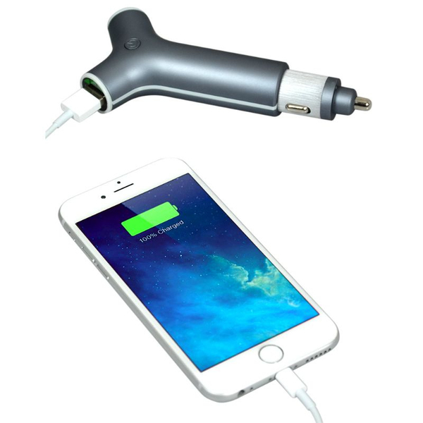 PORT Designs 2-slot USB Car Charger 2.4A+1A with integrated 2200 mAh Powerbank /202077