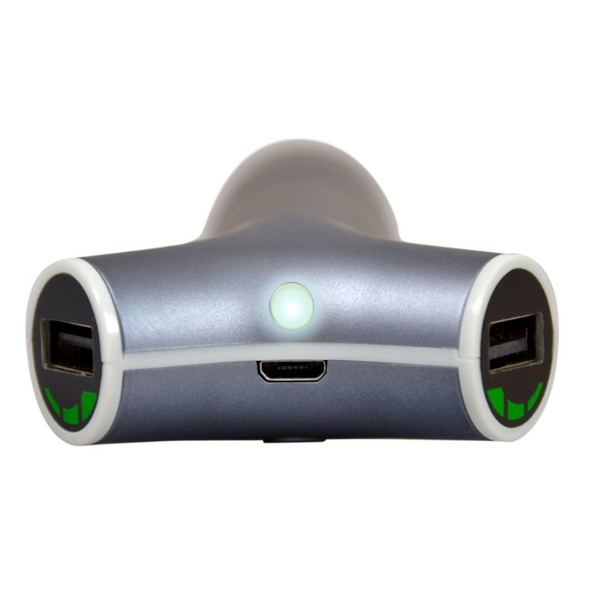 PORT Designs 2-slot USB Car Charger 2.4A+1A with integrated 2200 mAh Powerbank /202077